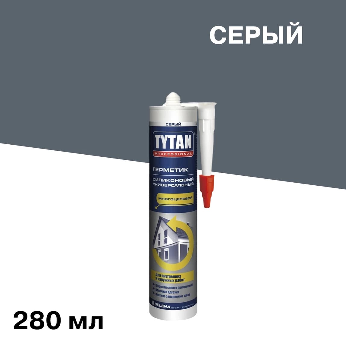 Герметик силиконовый универсальный Tytan Professional серый 280 мл